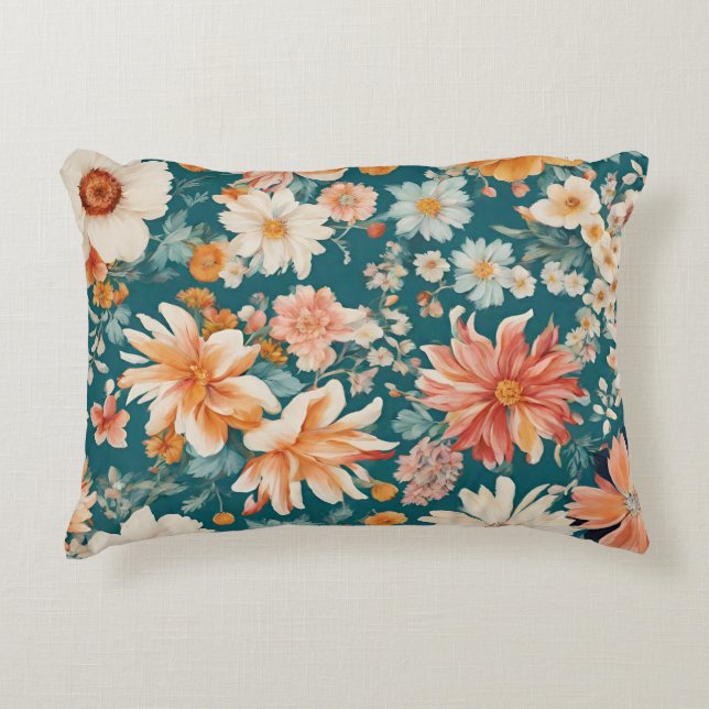 Fantastisk Delikat Flowers Prydnadskudde (Framsidan)