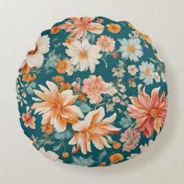 Fantastisk Delikat Flowers Rund Kudde