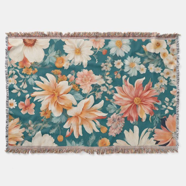 Fantastisk Delikat Flowers Thrid Blanket Filt (Framsidan)