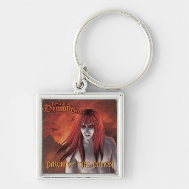 Fantastisk Demon Boy Dawn från Demon Keychain Fyrkantig Silverfärgad Nyckelring (Framsidan)