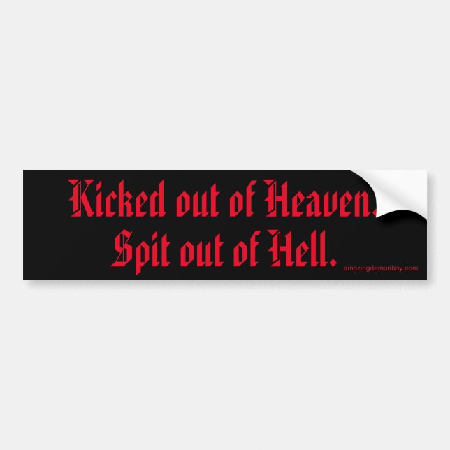 Fantastisk Demon Boy Kicked Out Bumper Sticker Bildekal (Framsidan)