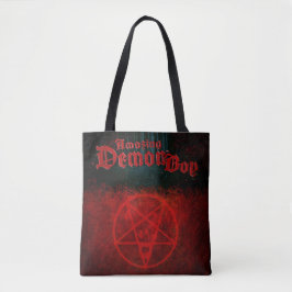 Fantastisk Demon Boy Logotyp & Pentagram Tote Bag Tygkasse
