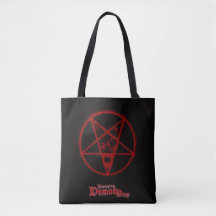 Fantastisk Demon Boy Logotyp & Pentagram Tote Bag
