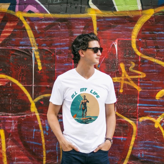 Fantastisk design med människa på supadlbrädan t shirt (Skapare uppladdad)