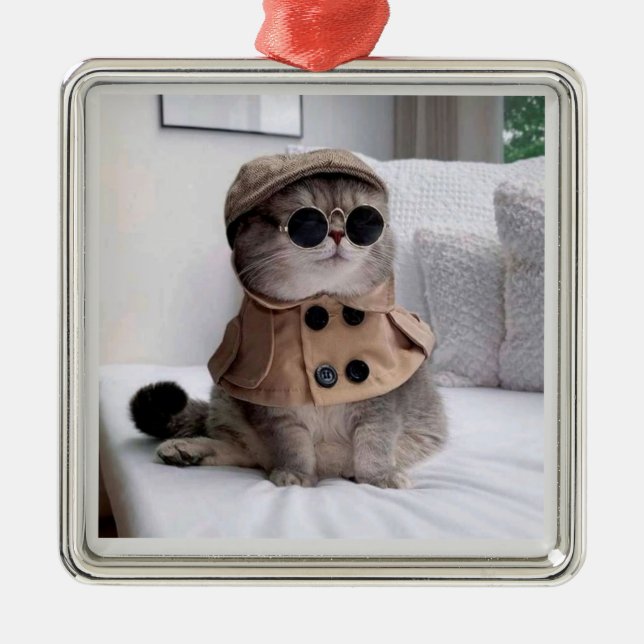 fantastisk detektivkatt jul Ornament (Framsidan)