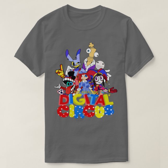 Fantastisk Digital Circus Crewnacksvitskjorta T Shirt (Design framsida)