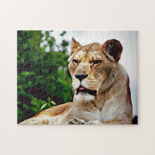 Fantastisk digital målning för Lioness Pussel
