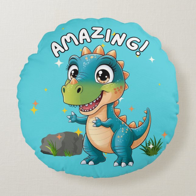 Fantastisk, Dinosaur! Rund Kudde (Framsidan)