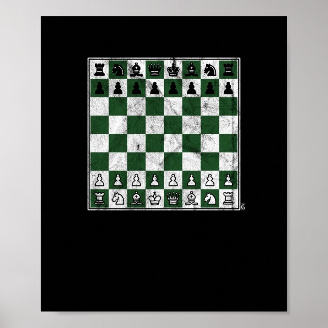 Fantastisk Disted Vintage Chess Board Grand Poster (Framsidan)