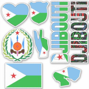 Fantastisk Djibouti formar nationella symboler Klistermärken