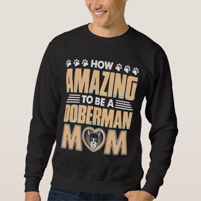 Fantastisk Doberman Mamma Lång Ärmad Tröja (Framsida)