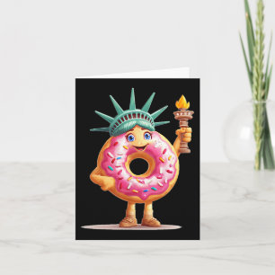 Fantastisk Donut Med Frihetsgudinnan För Pojkar Oc Kort