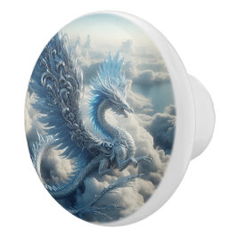 Fantastisk Dragon omgiven av moln Knopp