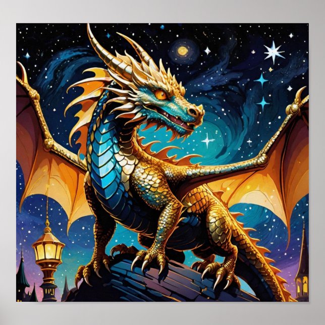 Fantastisk Dragon Poster (Framsidan)