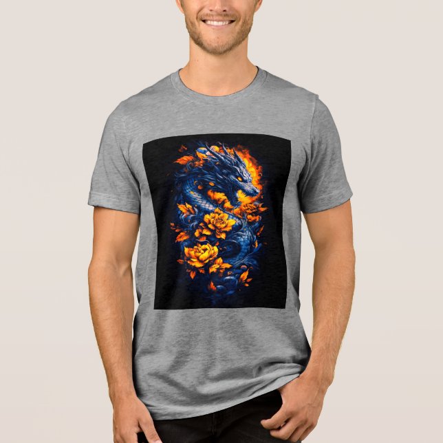 Fantastisk Dragon Tri-Blend Shirt T (Framsida)