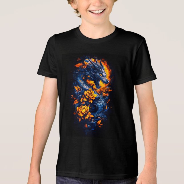 Fantastisk Dragon Tri-Blend Shirt T (Framsida)