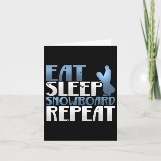 Fantastisk Eat Snowboard Repetera snöbordning T Kort (Framsida)