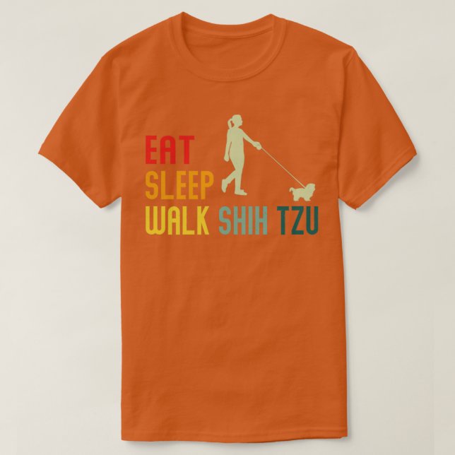 Fantastisk Eat Ssov Walk Shih Tzu T Shirt (Design framsida)