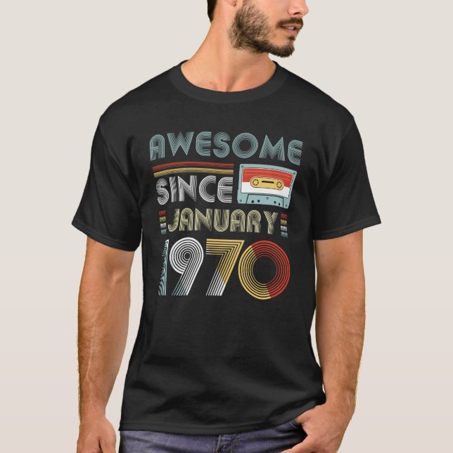 Fantastisk efter Januari 1970 födelsedagvintage T Shirt (Framsida)