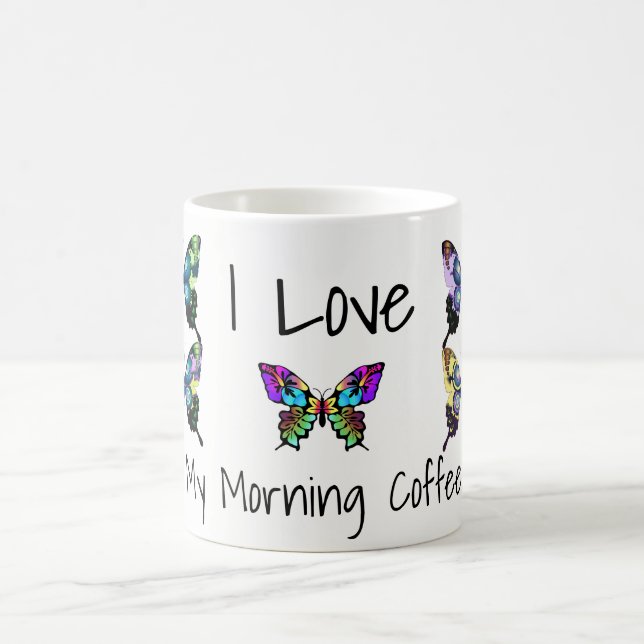 Fantastisk Elegant Butterflies with Typography Kaffemugg (Center)