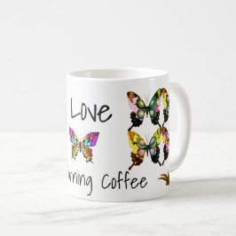 Fantastisk Elegant Butterflies with Typography Kaffemugg