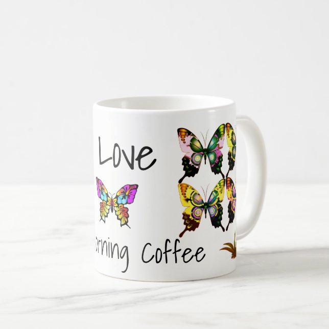 Fantastisk Elegant Butterflies with Typography Kaffemugg (Framsida höger)