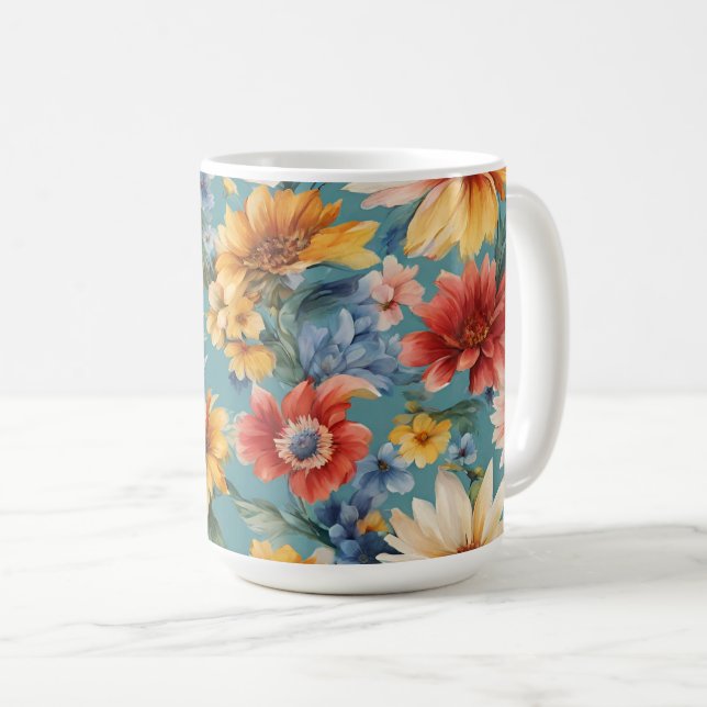 Fantastisk Elegant Gentle sommarblommor Kaffemugg (Framsida höger)