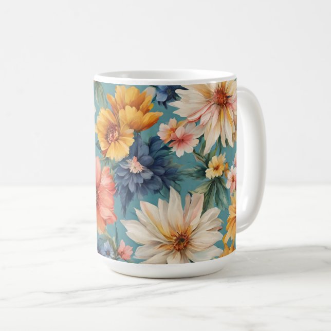 Fantastisk Elegant Gentle sommarblommor Kaffemugg (Framsida höger)