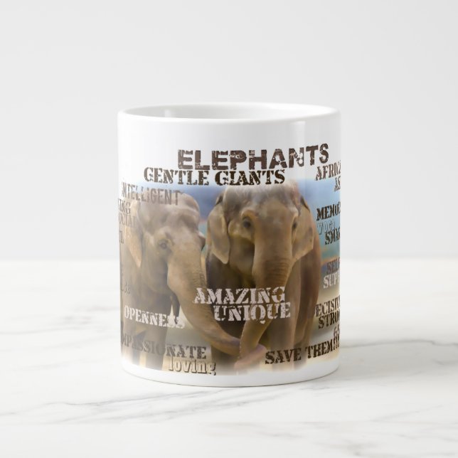 Fantastisk Elephants Jumbo Mugg (Framsidan)