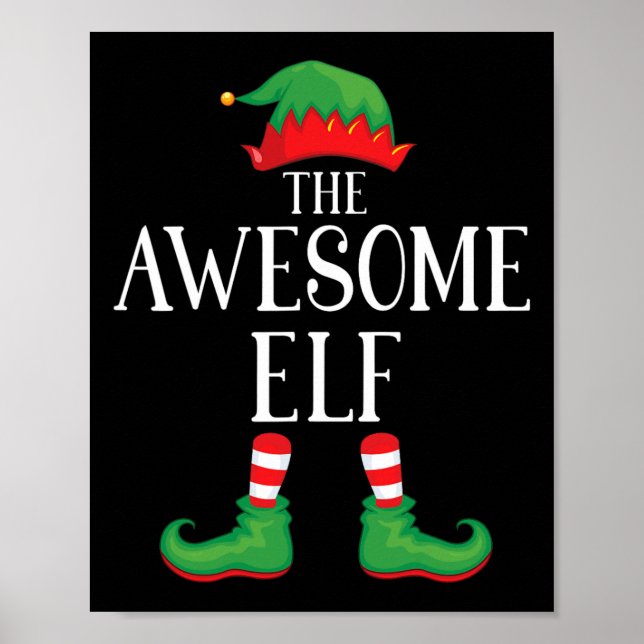 Fantastisk Elf Matching Group Julafton Funny Famil Poster (Framsidan)