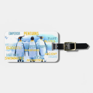 Fantastisk Emperor Penguins Typography Art Bagagebricka