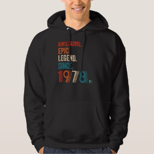 Fantastisk Epic Legend sedan 1978 45:e födelsedage Hoodie