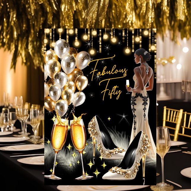Fantastisk Etnisk Födelsedag Guld Kräm Champagne Inbjudningar (Skapare uppladdad)