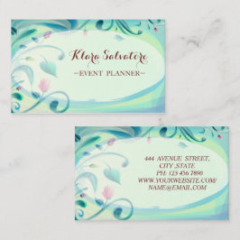 Fantastisk Fantastisk-vacker Grönt med blommor Visitkort