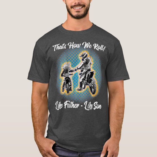 Fantastisk Far som son Dirt Bike Motocross T Shirt (Framsida)