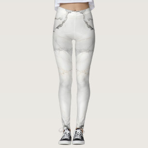Fantastisk Färg Skriv ut vit marmor Leggings