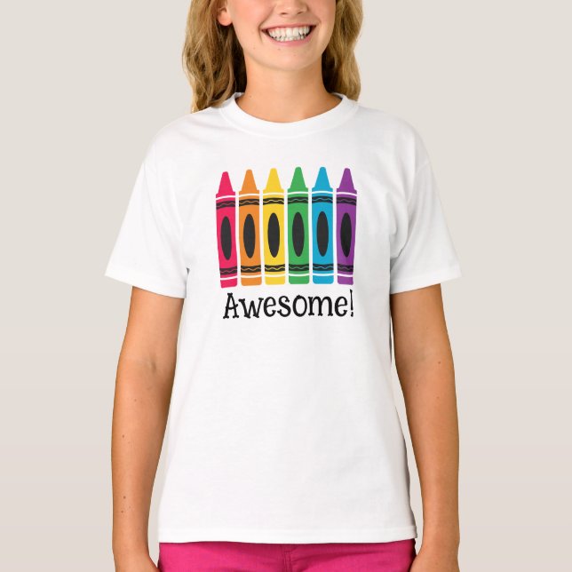 Fantastisk Färg T-Shirt for Girls - Anpassa (Framsida)