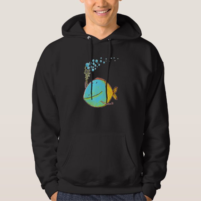 Fantastisk, färglös fisk med bubblor hoodie (Framsida)