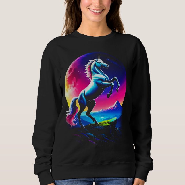 Fantastisk Färgrik Enhörning Vildmark T Shirt (Framsida)