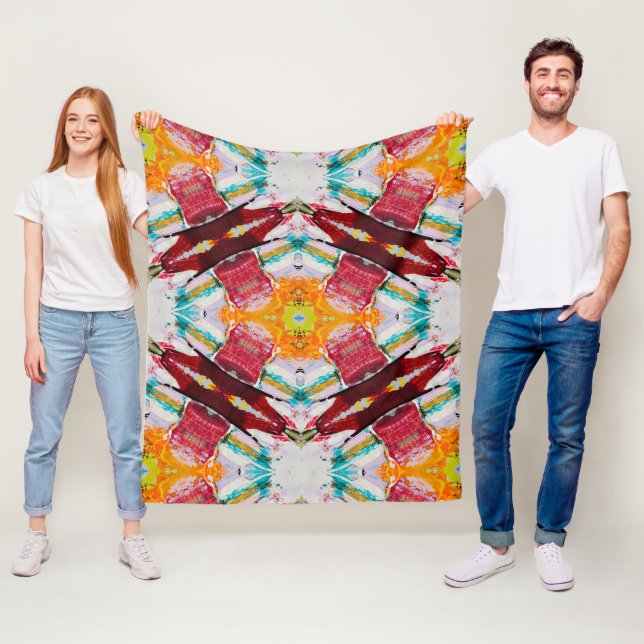 Fantastisk färgstark Abstrakt målning Fleecefilt (På plats)