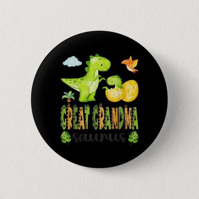 Fantastisk Farmor Saurus T-Rex Dinosaurie Matchnin Knapp (Framsida)