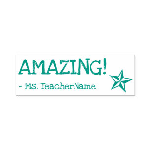 "FANTASTISK!" Feedback Rubber Frimärke Självfärgande Stämpel