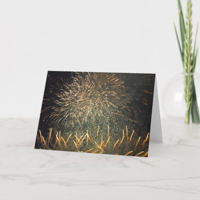 Fantastisk Fireworks-hälsningskort Kort (Framsida)