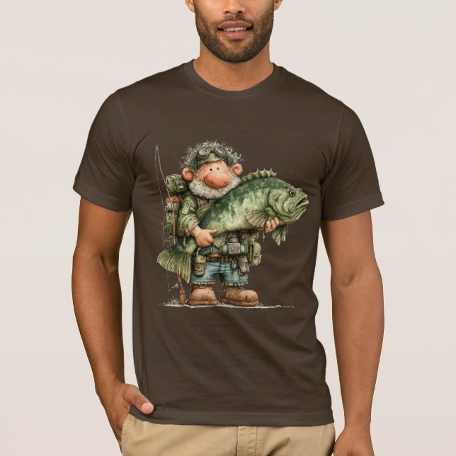 Fantastisk Fiskare Lat Dag Fiske T Shirt (Framsida)
