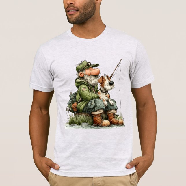 Fantastisk Fiskare Lat Dag Fiske T Shirt (Framsida)