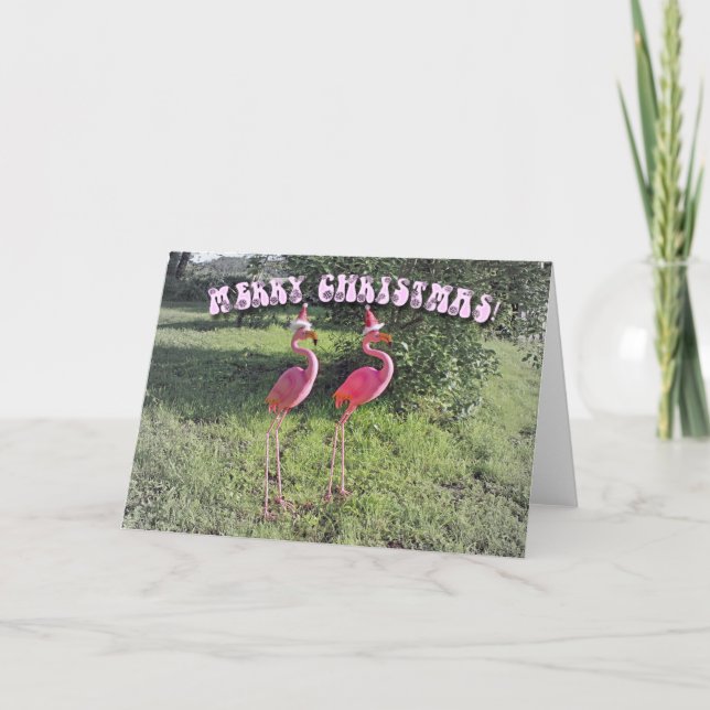 Fantastisk Flamingo-julhälsningskort Kort (Framsida)