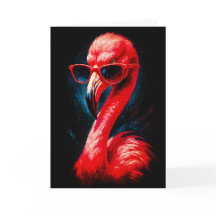 Fantastisk Flamingo med Solglasögon Kort