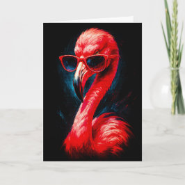 Fantastisk Flamingo med Solglasögon Kort