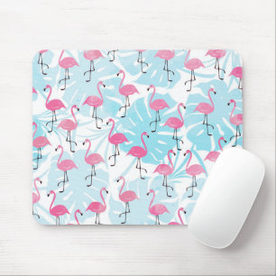 Fantastisk flamingos och monstera löv musmatta
