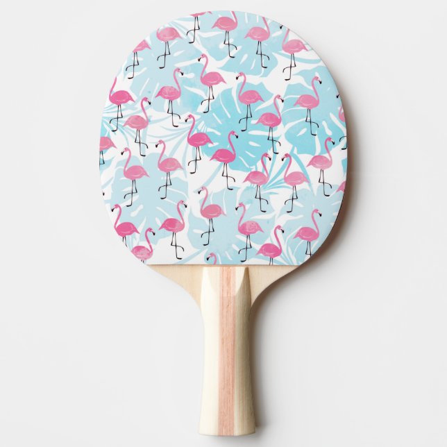 Fantastisk flamingos och monstera löv pingisracket (Framsidan)
